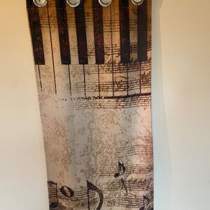 Six curtain panels, 21 1/2 inches wide 45 inches long, there are set up six all